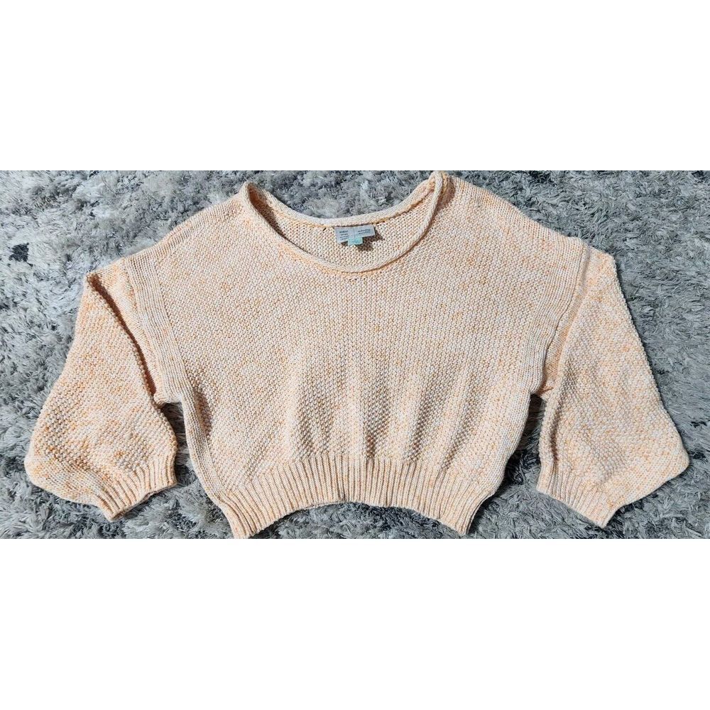 Saturday Sunday‎ Sweater Womens M Talula Anthropologie Off Shoulder Orange Crop